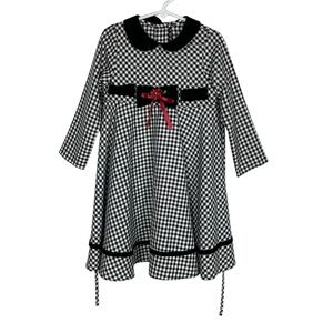 Bonnie Jean Girl's Black and White Checkered Dress Size 6